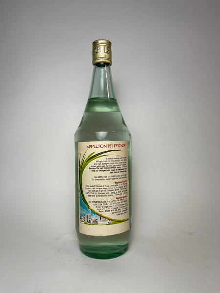 J. Wray & Nephew Appleton White 151 Jamaican Rum - 1970s (75.5%, 100cl ...