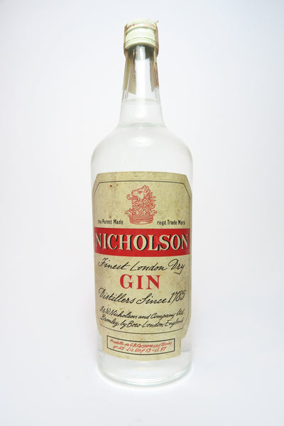 Nicholson Finest London Dry Gin - 1970s (45%, 97cl) – Old Spirits Company