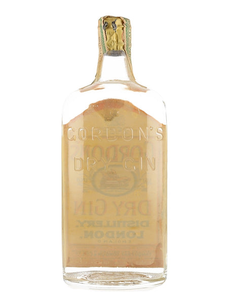 Gordon's London Dry Gin Round Victory Bottle 94.4 Proof 1945