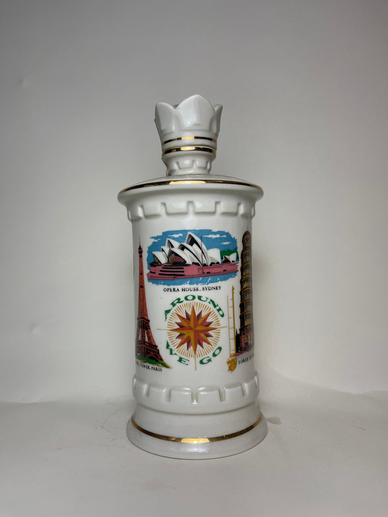 Old Fitzgerald 6YO Kentucky Straight Bourbon Whiskey in Around We Go Porcelain Decanter  - 1970s (43%, 75cl)