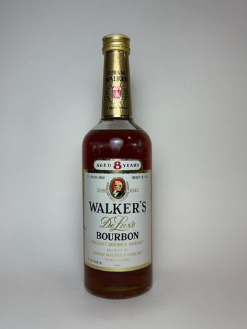 Hiram Walker's 8YO De Luxe Illinois Straight Bourbon Whisky - 1970s (40%, 75cl)