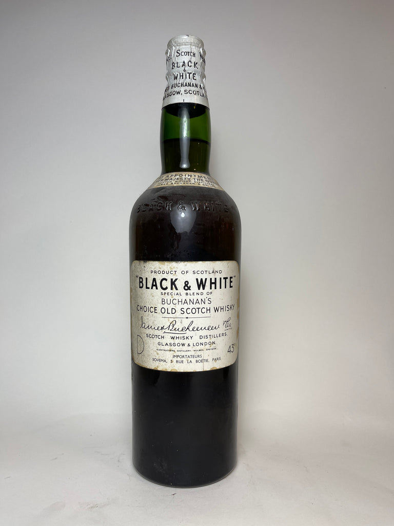 James Buchanan’s Black & White Blended Scotch Whisky - 1950s (43%, 100cl)