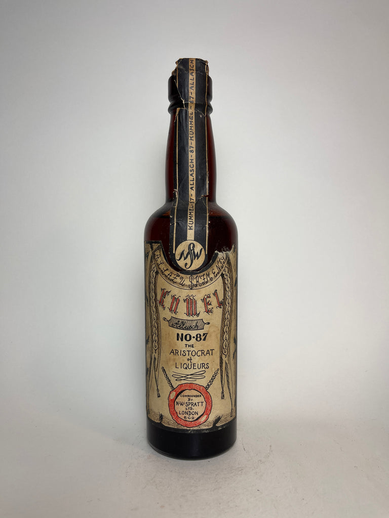 N. W. Spratt's Allasch Kumel (No. 87) - 1940s (ABV Not Stated, 37.5cl)