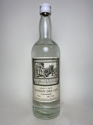 Berry Brothers & Rudd Berry's Best Unsweetened London Dry Gin - 1970s (40%, 75cl)