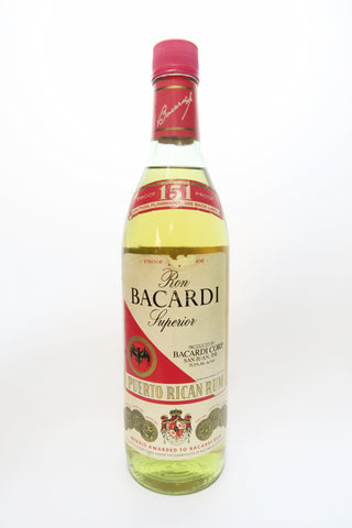 Bacardi 151 Ron Superior Puerto Rican Rum - 1980s (75.5%, 75cl)