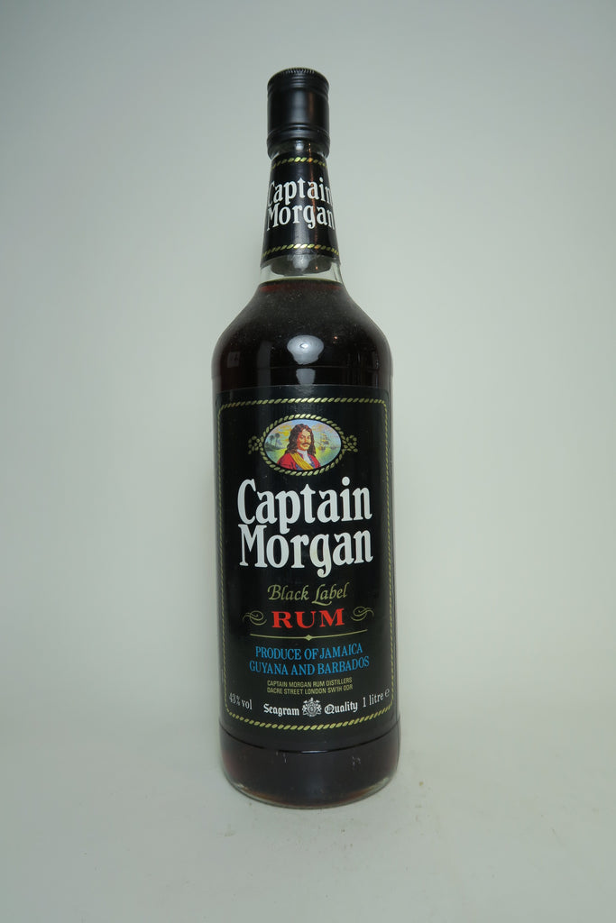 Seagram\'s Captain Morgan Black Label Company Spirits - Rum Jamaica (43%, 100cl) Old 1980s –