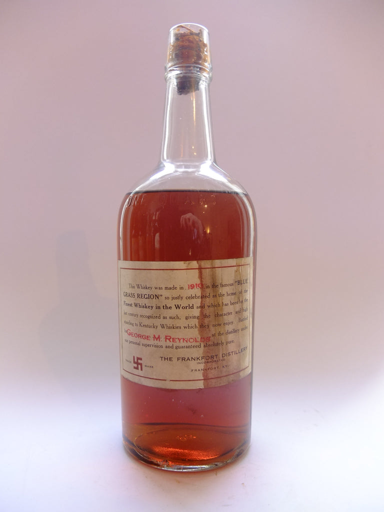 Frankfort Distillery, Kentucky American Whiskey - Distilled 1910	(50%?, 94.6cl)