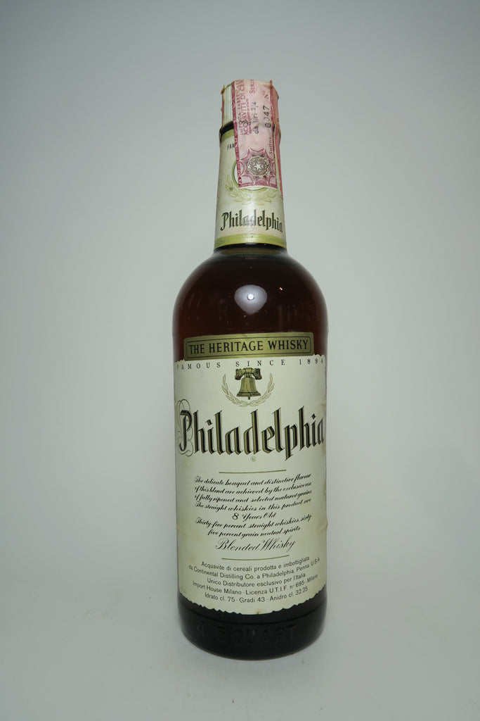 Continental Distilling Corporation's Philadelphia 8YO Blended American Whiskey - Distilled 1963 / Bottled 1971 (43%, 75cl)