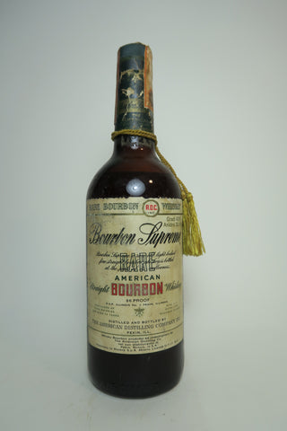 The American Distilling Co's Bourbon Supreme Illinois Straight Bourbon Whiskey - Bottled 1970, (43%, 75.7cl)