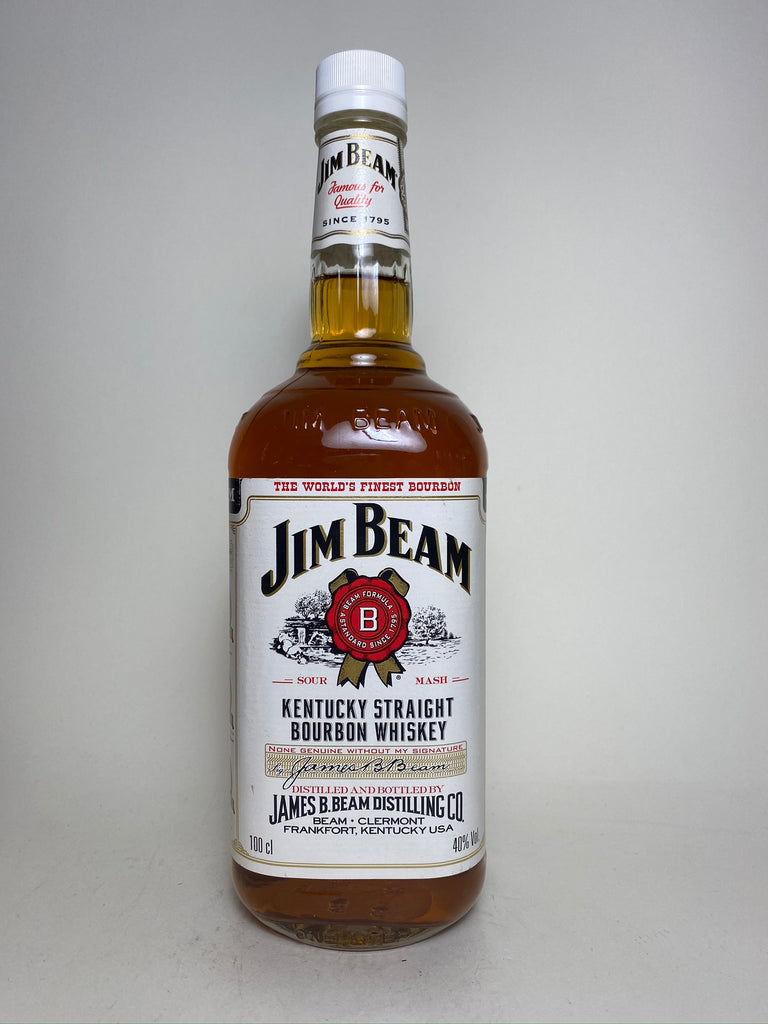 Jim Beam Bourbon Spirits Label White Straight – Kentucky - Whiskey Company Distilled 4YO Old