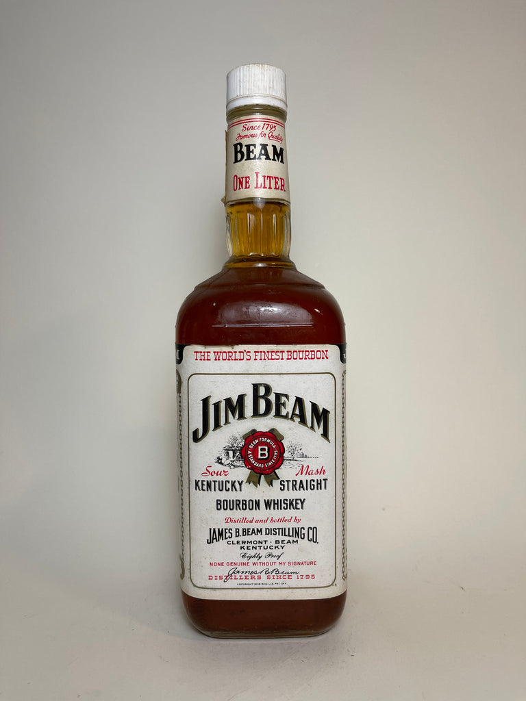 Company Bottled Old 1987 White Beam Label Bourbon Jim Whiskey – Spirits Straight Kentucky -