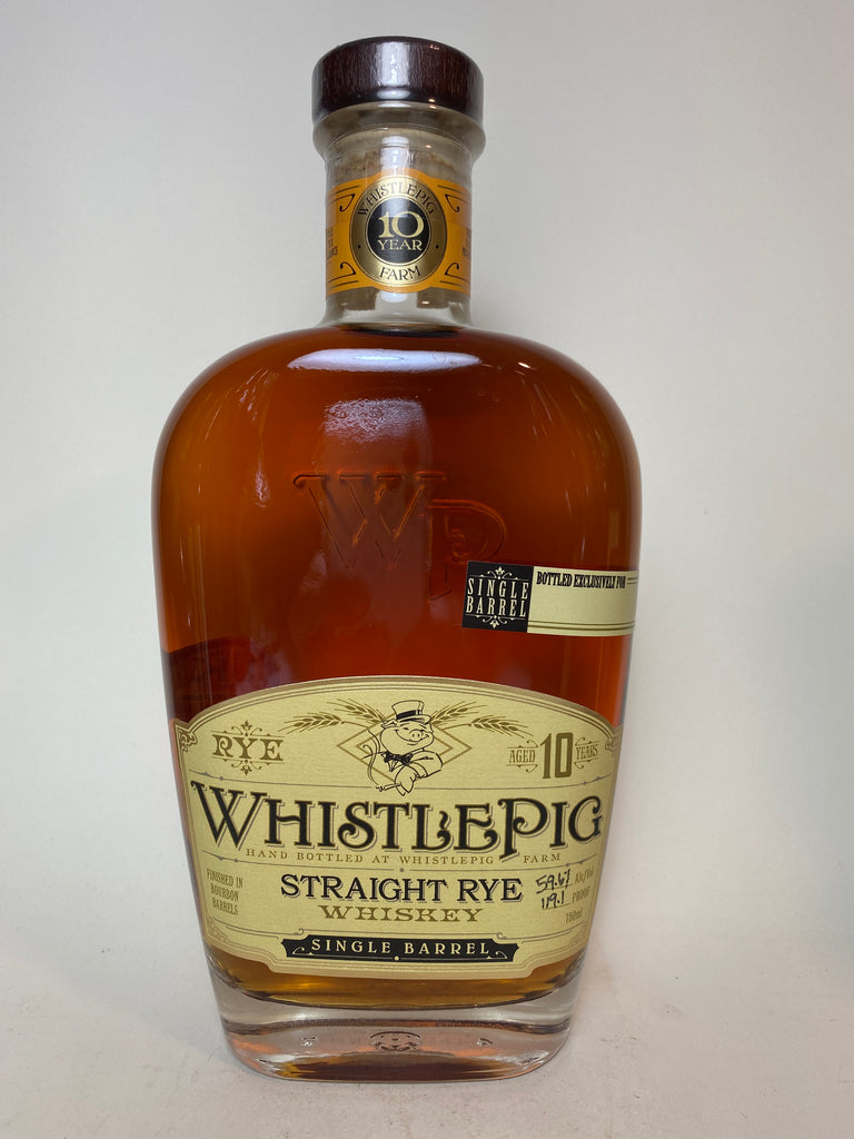 WhistlePig 10YO Single Barrel Vermont Straight Rye Whiskey - Distilled 2007 / Bottled 2017 (59.7%, 75cl	)