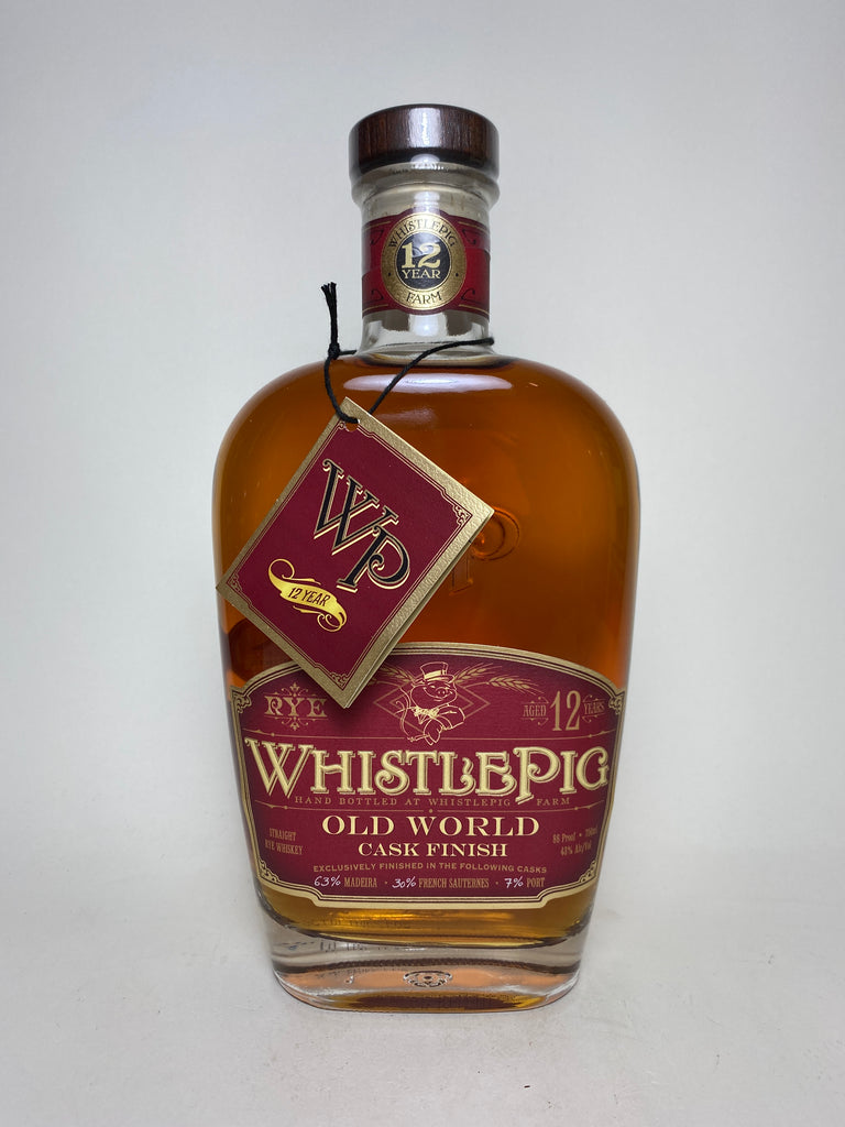 WhistlePig 12YO Old World Cask Finish Straight Rye Whiskey - Distilled 2005 / Bottled 2017 (43%, 75cl	)