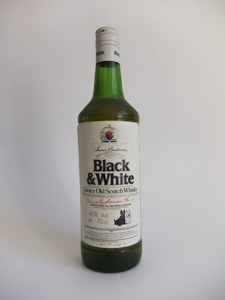 James Buchanan's Black & White Blended Scotch Whisky - 1984 (40%, 70cl)