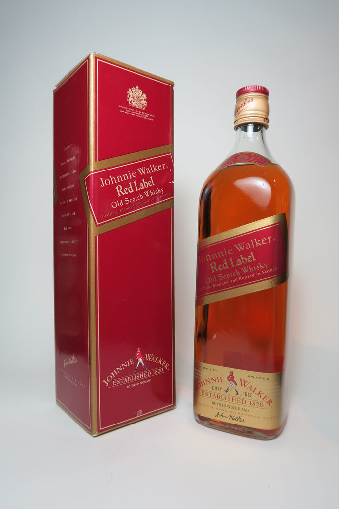 Johnnie Walker Red Label Whisky – Blended Scotch Spirits Old Company (40%, - 1990s 100cl)