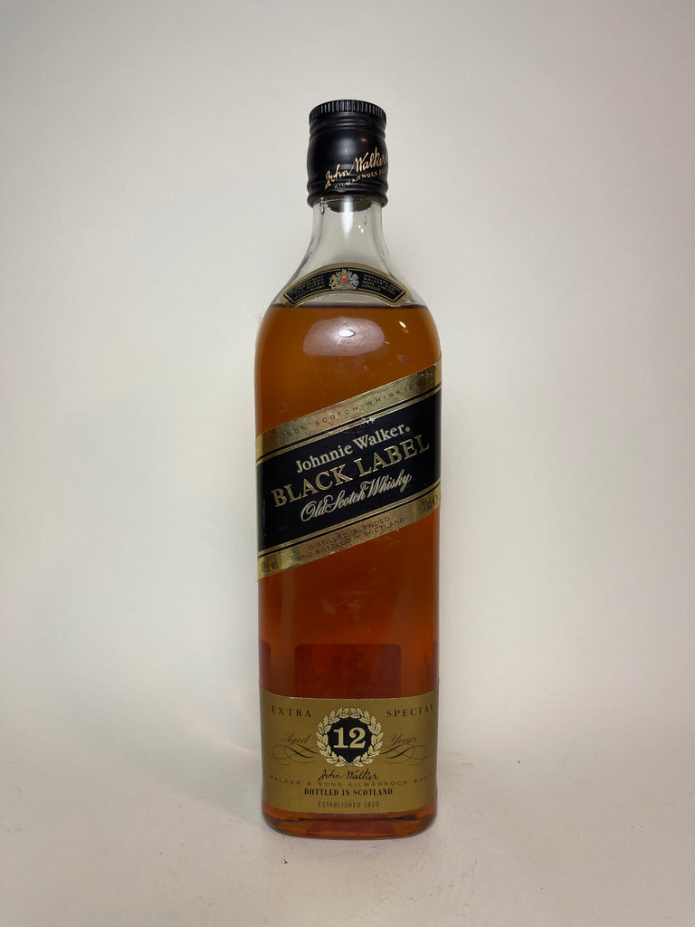 Johnnie Walker Black Extra Old Blended Special Scotch Spirits Company Whisk – 12YO Label Old