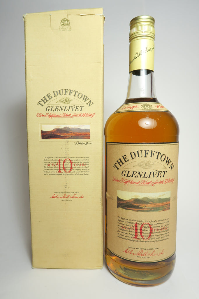 Arthur Bell's Dufftown Glenlivet 10YO Pure Malt Scotch Whisky - 1980s (43%, 100cl)