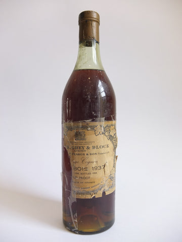 Block, Grey & Block Fin Bois Cognac 1937 Vintage - Landed 1948 / Bottled 1958 (39%, 70cl)