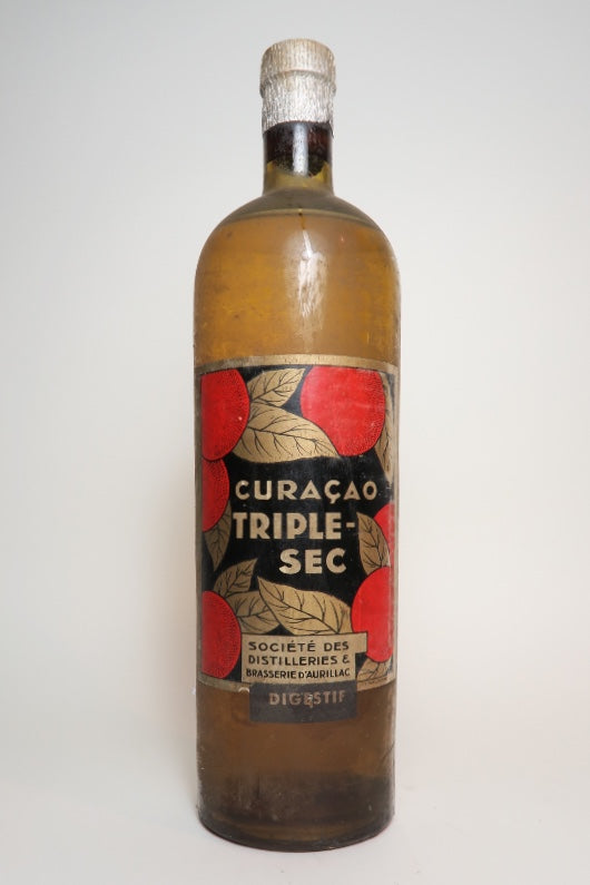 Société des Distilleries & Brasserie d'Aurillac Curaçao Triple-Sec - 1930s (ABV Not Stated, 100cl)