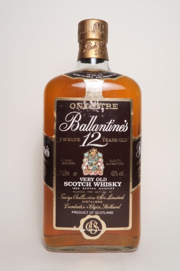 Ballantine's 12YO Blended Scotch Whisky - 1970s (43%, 100cl)